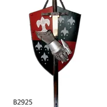 S0215 средневековый Римский король Артур меч, обладающий сверхъестественной силой 4" W/SHIELD GAUNTLET LOT 3