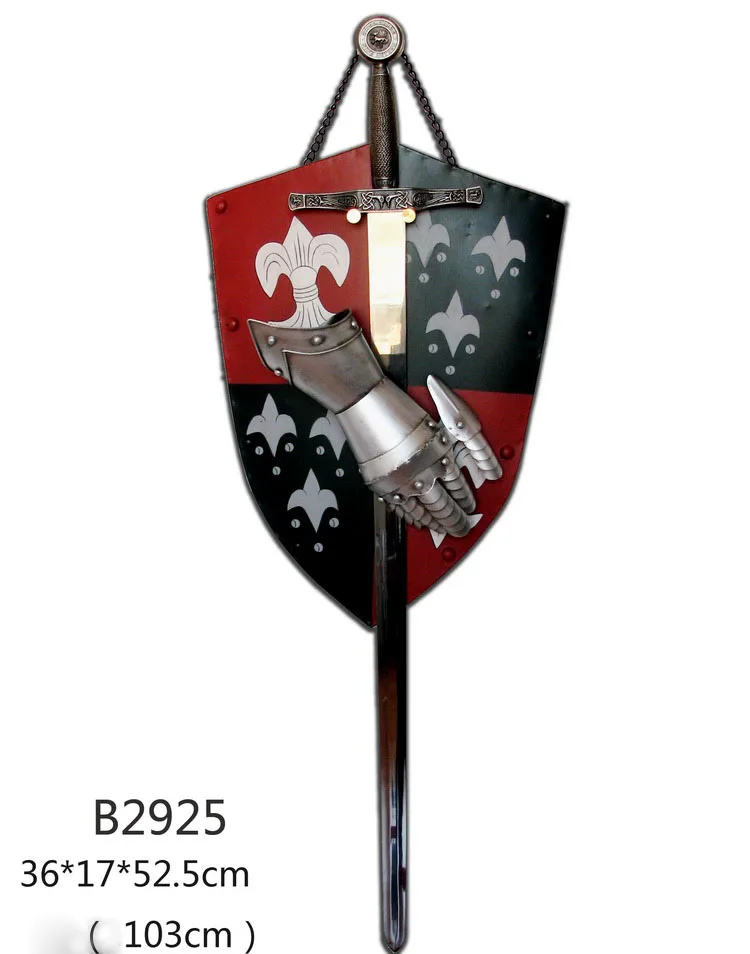 S0215 средневековый Римский король ARTHUR EXCALIBUR Save 41 &quotW/ SHIELD GAUNTLET LOT 3|shield swords|sword swordsword