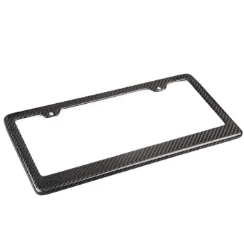 

2 PCS Auto Truck Vehicles Front Rear Carbon Fiber Look USA/Canada License Plate Frame Tag Cover Holder For Car Modification