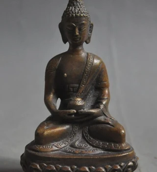 

old tibet buddhism temple bronze sakyamuni Shakyamuni Medicine Buddha statue