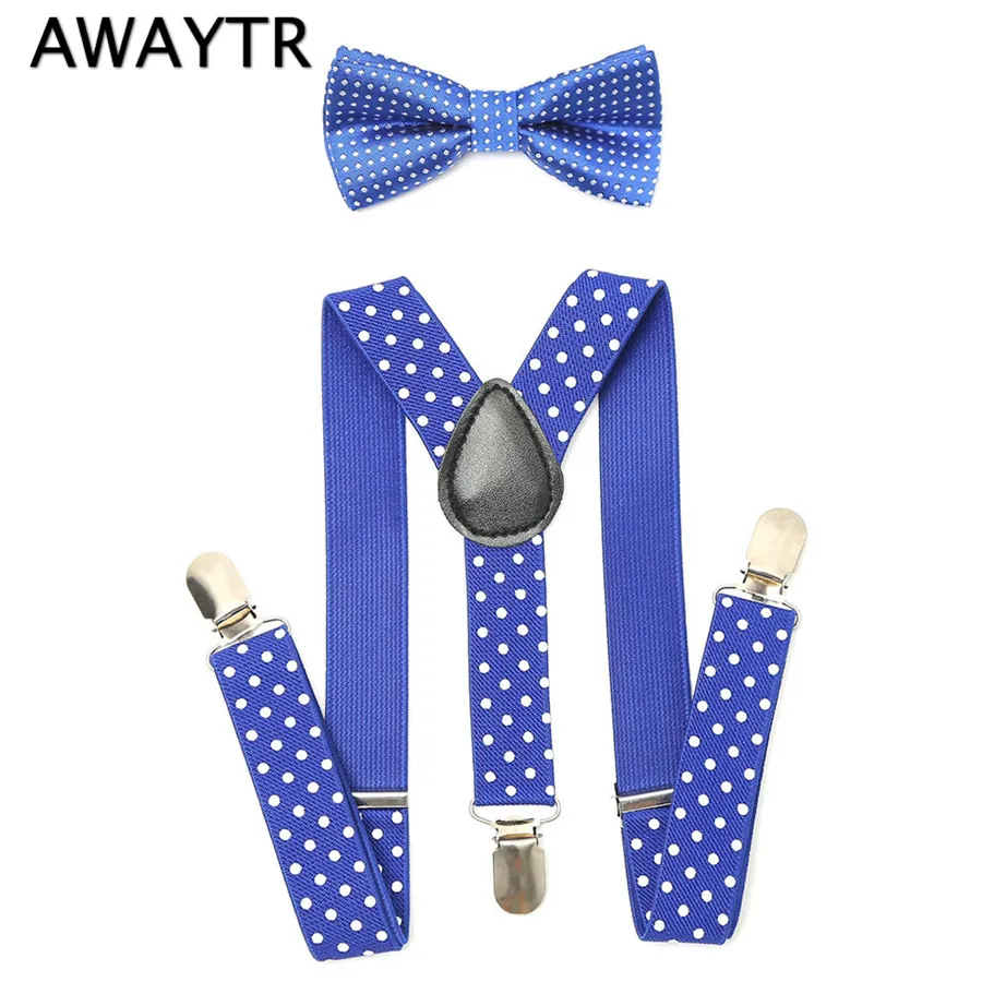 AWAYTR 2Pcs font b Baby b font Boys Suspenders Kids New Elastic Adjustable Suspenders with Bowtie