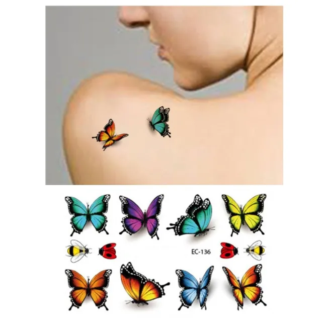Temporary Tattoos Body Art Amazing 3D Butterfly Flash Tattoo Sticker 3pcs Waterproof Henna Tattoo Style Tatto Sex Product Temporary Tattoos Body Art Amazing 3D Butterfly Flash Tattoo Sticker 3pcs Waterproof Henna Tattoo Style Tatto Sex Product
