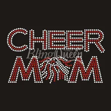 BlingQueen 25 шт./лот надпись Cheer MOM утюг на кристалл горный хрусталь передачи