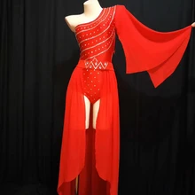 Jazz Costume Rhinestone Bodysuits Clothing Bar Costume Women Dj Female Singers Dress Stage Nightclubs DS Show Performance DJ372