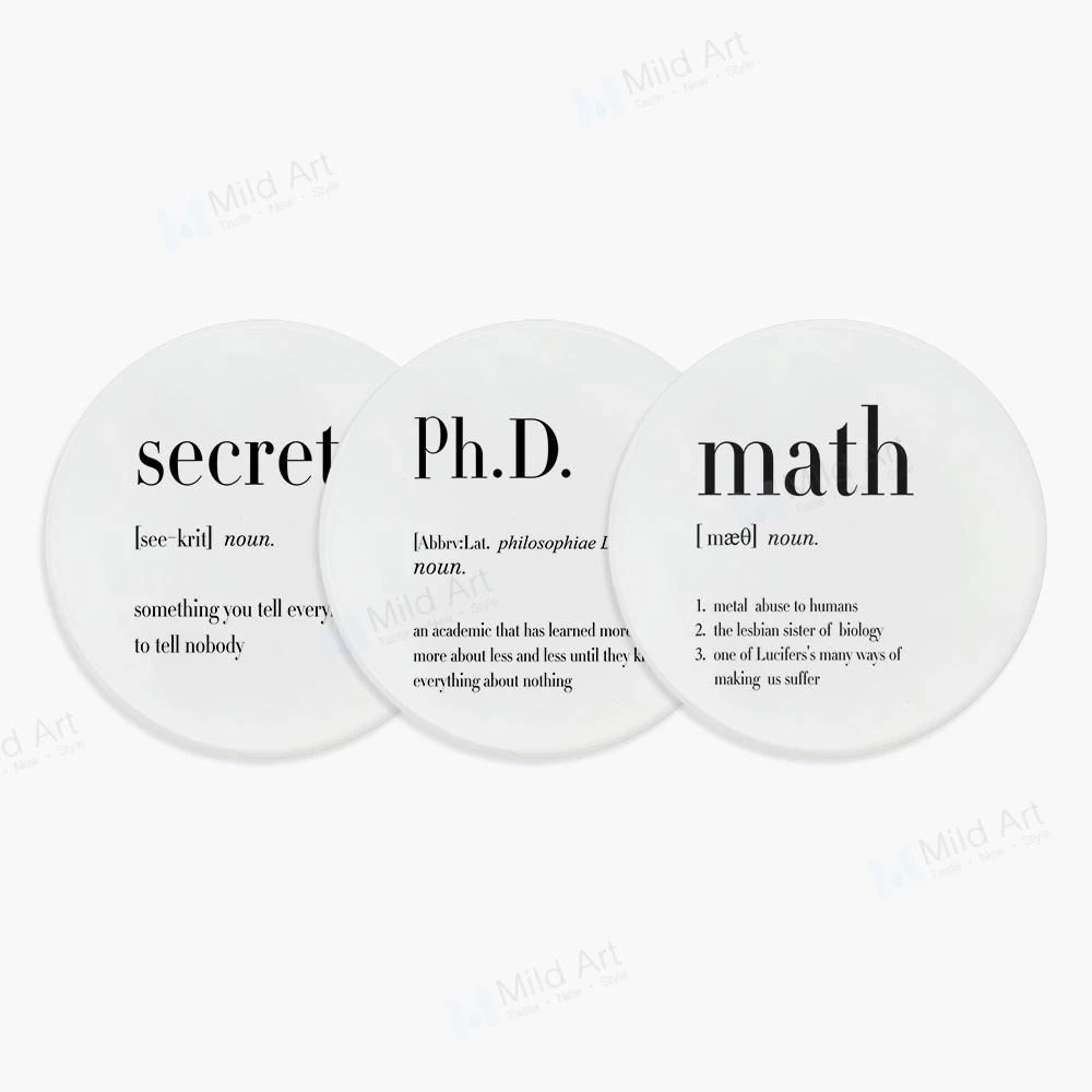 Нордический черно-белый юморит PHD цитаты Веселая Математика керамические бруски оригинальные подставки подарок на день Святого Валентина кухонный дополнительный коврик