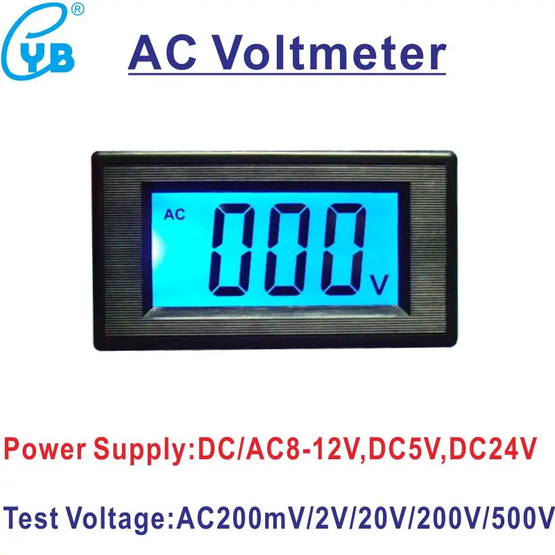 YB5135D LCD Digital Voltmeter AC 200mV 2V 20V 200V 500V Calibrate