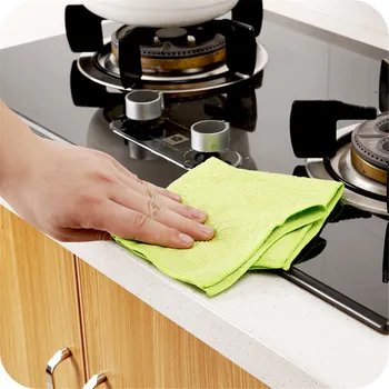 

High Efficient Antigrease Color Washing Dish Cloth Bamboo Fiber Washing Towel Magic Kitchen Cleaning Wiping Rags Kitchen Gadgets