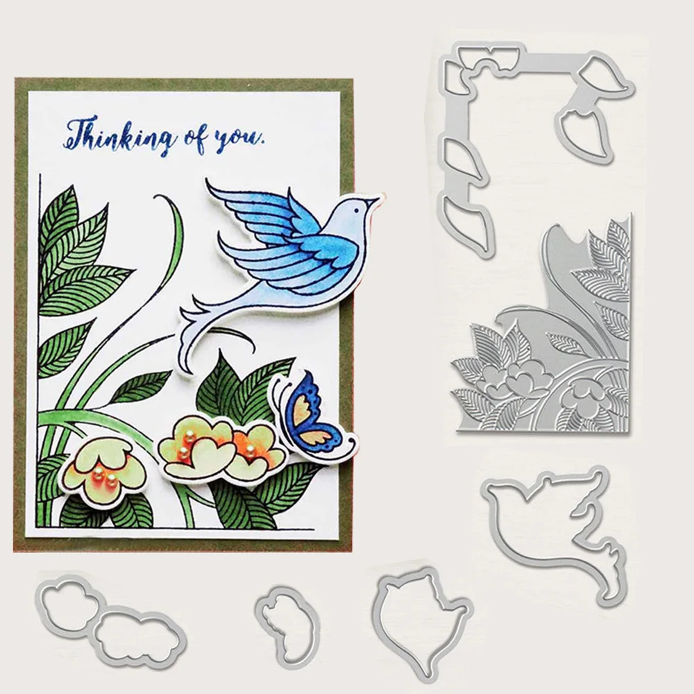 Flower Plant Bird Coener Backdrop Metal Cutting Dies New 2018 Craft Scrapbooking for DIY Alubm Photo Card Cuts Decorations | Дом и сад