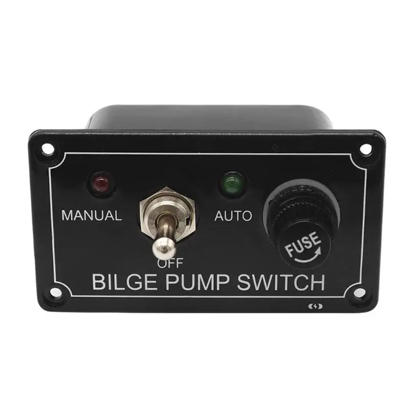 3 Way DC 12V Fused Marine Bilge Pump Switch Panel with LED Indicator