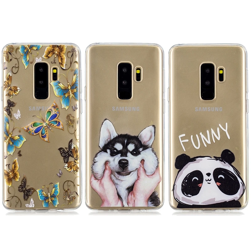 

S9 Plus Case Cover for Samsung Galaxy Note 9 Case on for Samsung S7 Edge S8 S9 Plus Note 9 8 Cute Panda Dog Silicone Phone Case