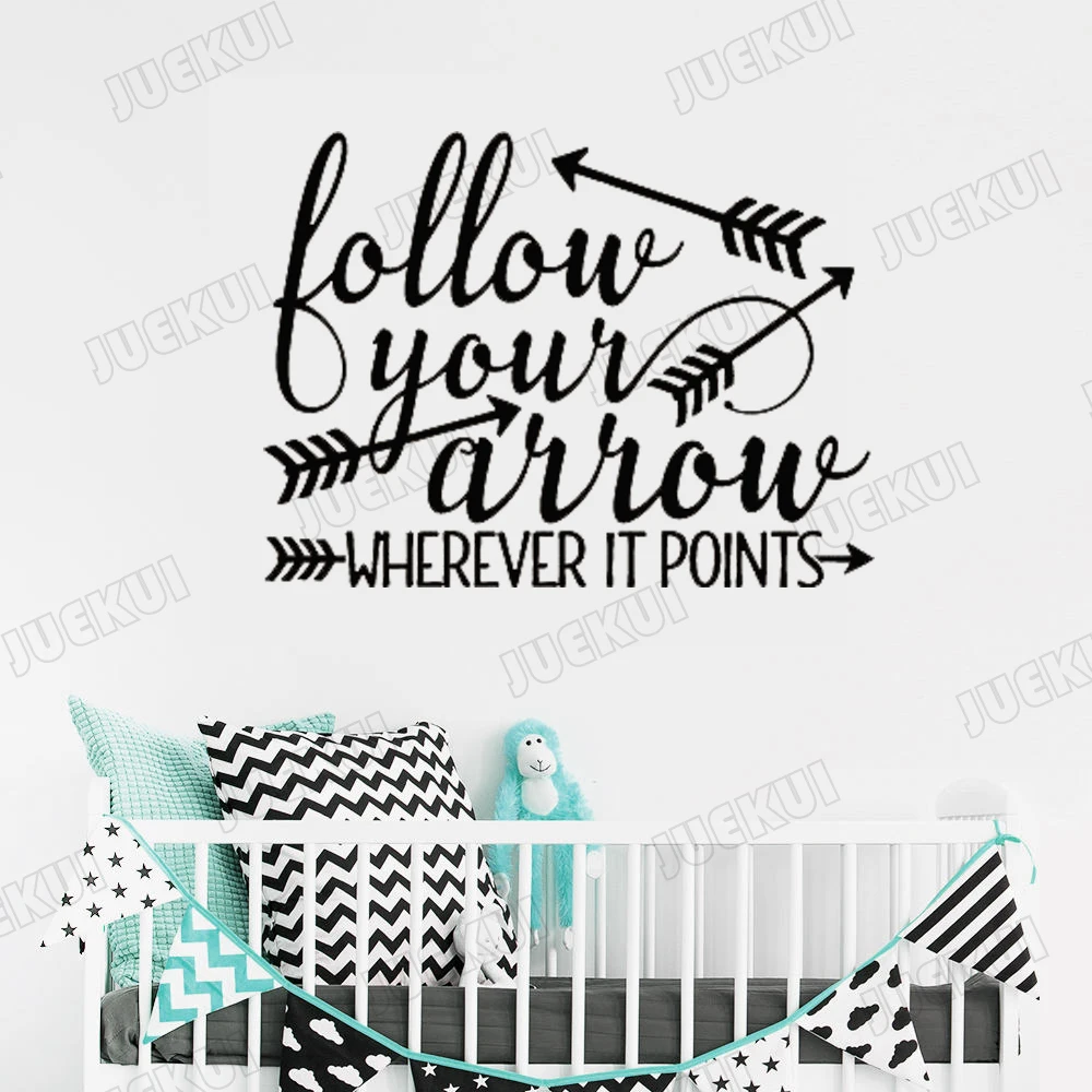 Наклейки настенные виниловые с надписью Follow Your Arrow to Points TA522 | Дом и сад