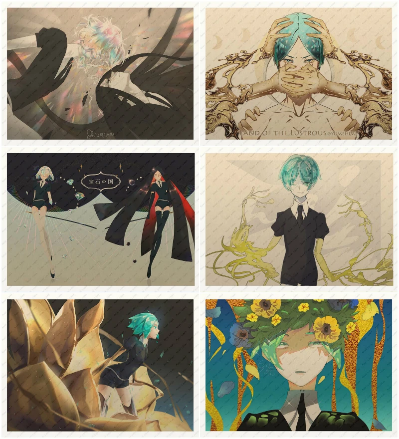 

Houseki no Kuni Yellow kraft poster Poster wall sticker Japanese Anime Poster Decorative paintings