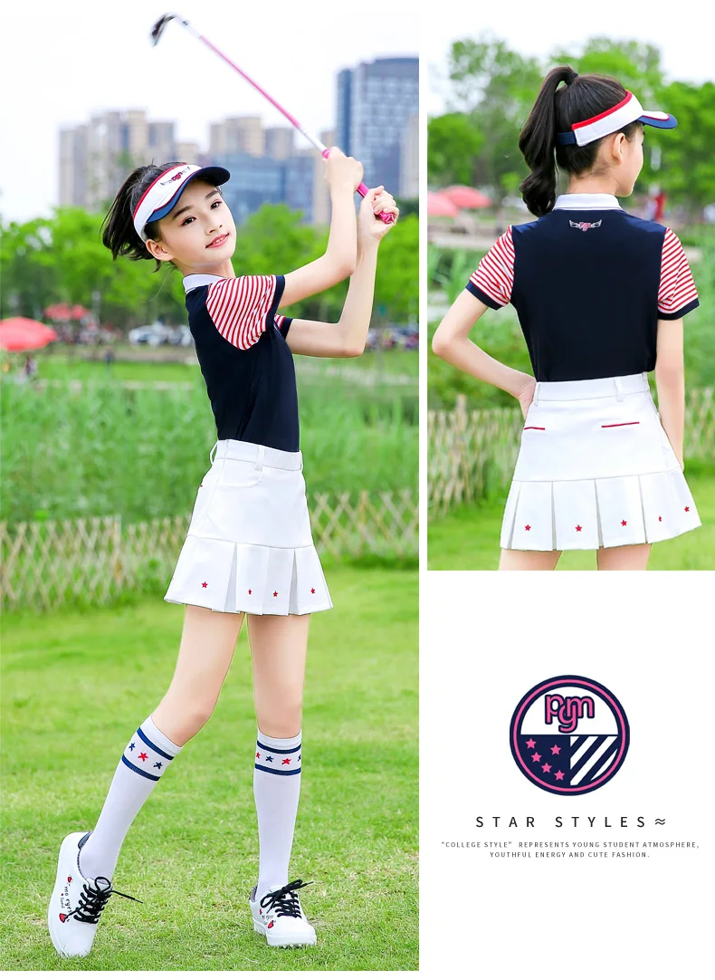 Летний Тонкий костюм; Высококачественная Детская футболка с короткими рукавами для девочек; комплект спортивной одежды с плиссированной юбкой; мягкая и сухая удобная одежда