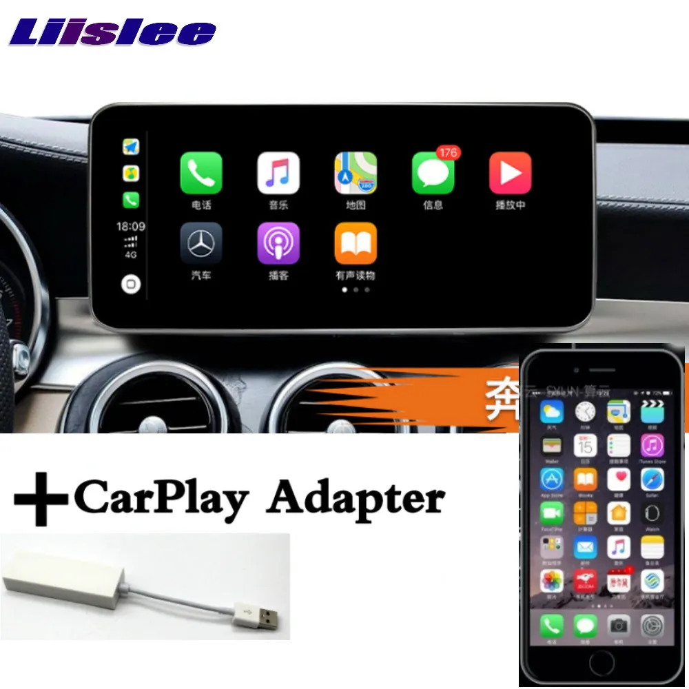 Liislee автомобильный мультимедийный плеер NAVI для Mercedes Benz MB GLA CLA GLK CLK CLS класс с CarPlay Радио экран gps навигация - Цвет: benz-carplay