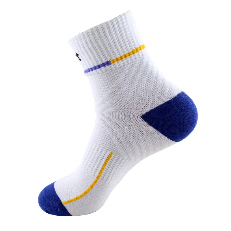 Модные профессиональные мужские носки COOLMAX из толстого хлопка, высокое качество, мужские носки, термальные носки для ног, носки унисекс, 5 видов цветов - Цвет: White Blue