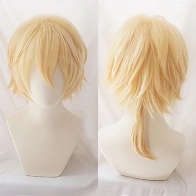 goddess costume Rin / Len Short Blonde Heat Resistant Hair Cosplay Costume Wig + Track + Wig Cap anime halloween costumes Cosplay Costumes