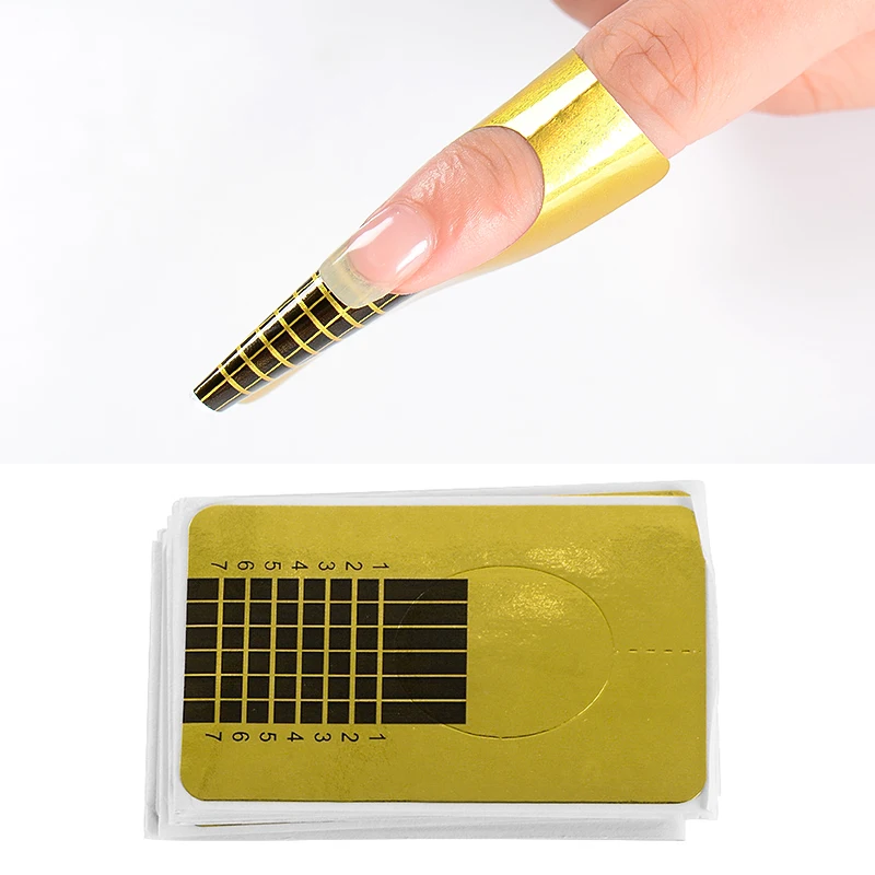 

MEET ACROSS 20pcs / 100pcs Nail Extension Forms Professional Acrylic Nail Form Tips Nail Gel Polish Extension Curl Form Guide