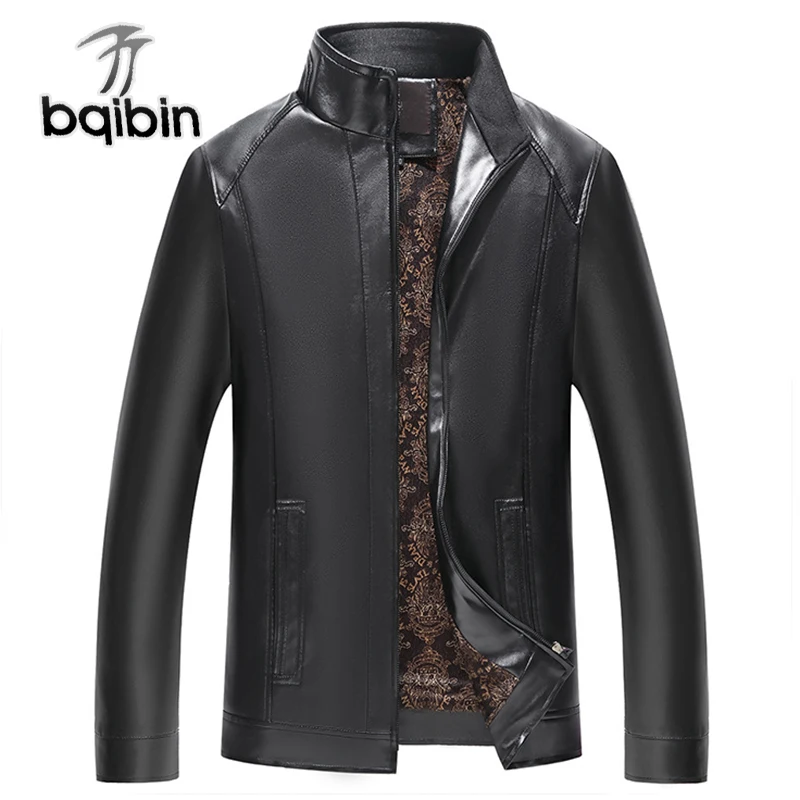 Brand 2018 Autumn Winter Casual Zipper PU Leather Jacket Motorcycle Leather Jacket Men Slim Fit Mens Jackets And Coats
