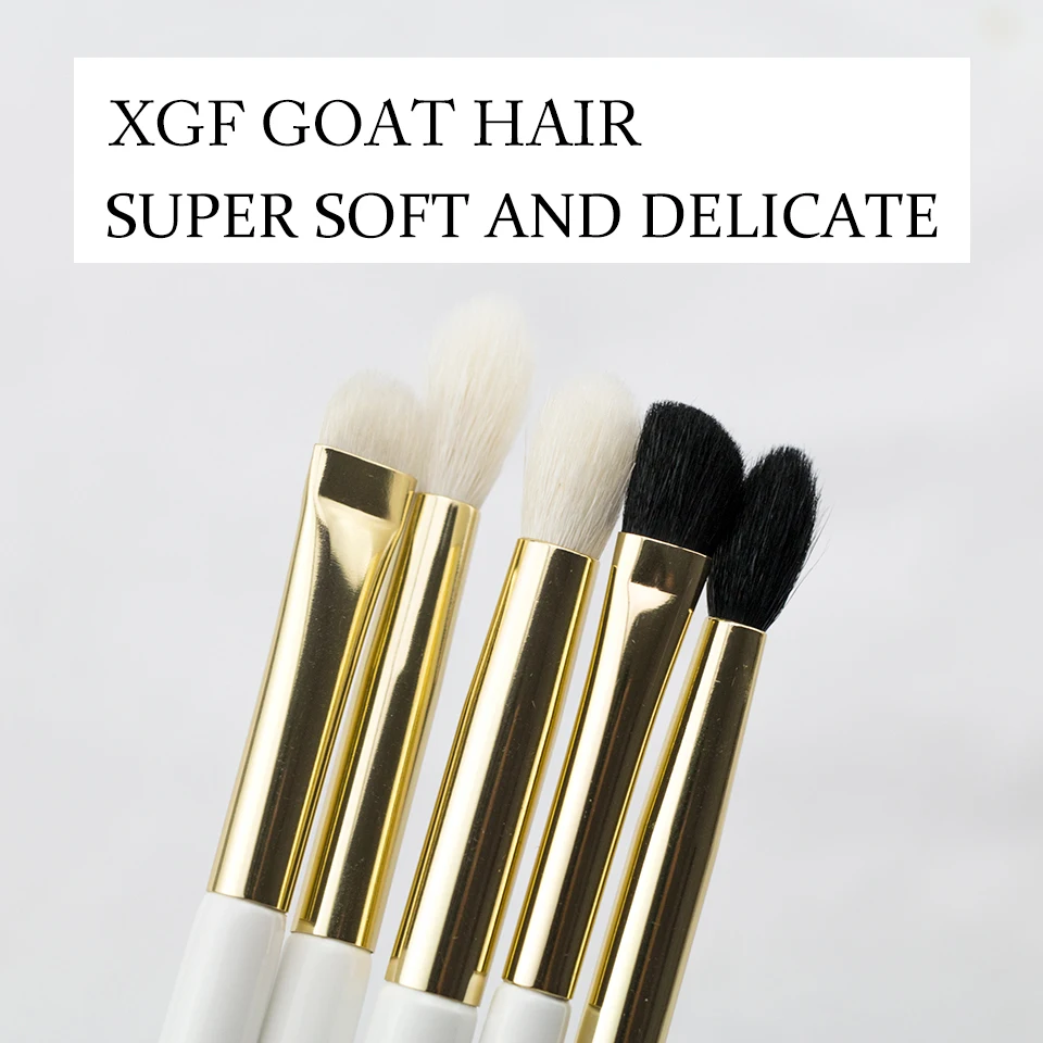 BEILI XGF, козья шерсть, жемчуг, белое золото, роскошные профессиональные кисти для макияжа глаз, набор, консилер, дымчатый оттенок, кисти для растушевки глаз