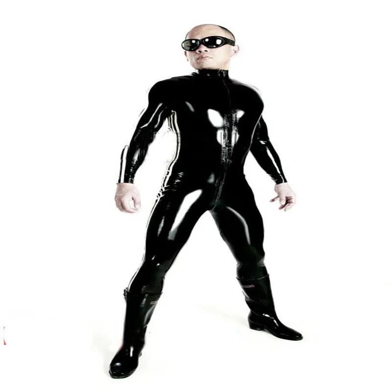 Новое поступление, сексуальный латексный комбинезон размера плюс S-5XL для взрослых женщин и мужчин, унисекс, черный костюм, костюм из искусственной кожи, Экзотическая одежда, костюмы