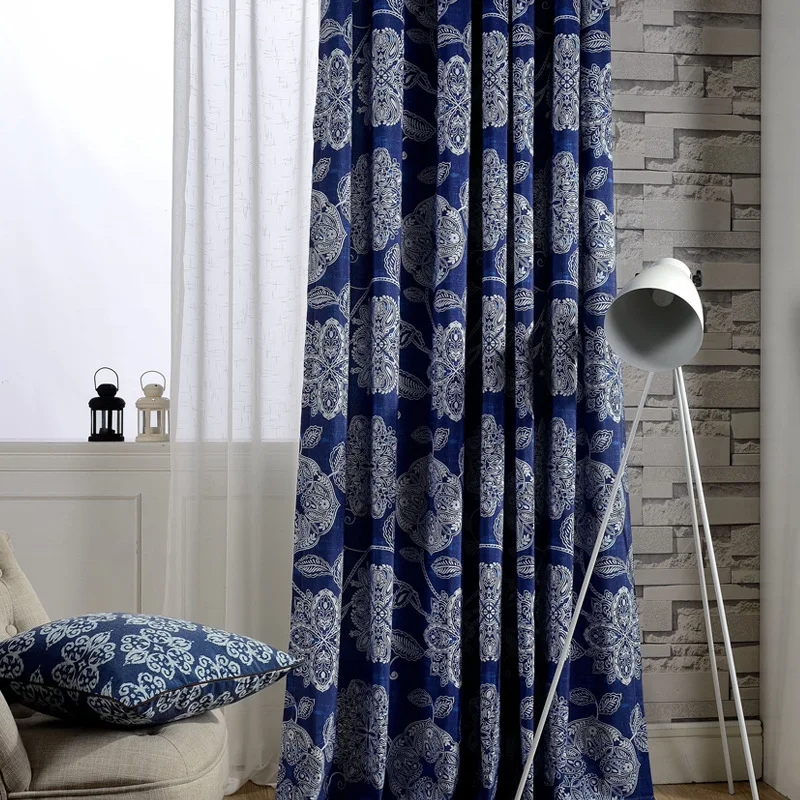 Modern minimalist linen curtains living room bedroom balcony shade