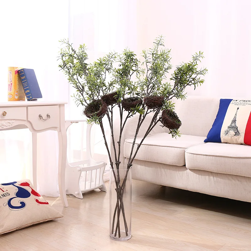 

115 CM Simulation pomegranate fruit tree branches with bird nest floral junior artificial home desktop ground furnishing flower