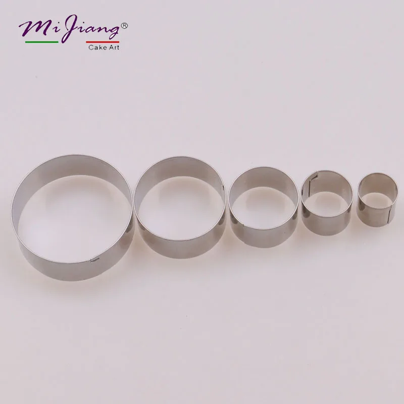 

Mijiang Stainless Steel Round Shape Cake Decorating Tools Fondant Cookie Cutters Slicer Set Kitchen Accessories Bakeware A303-5