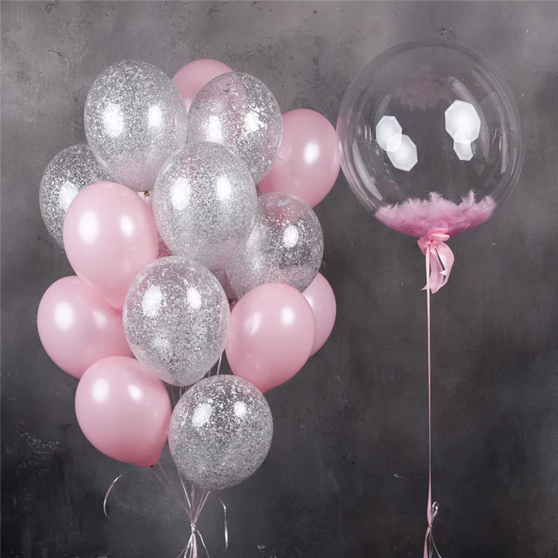 New Combination Set Balloon Tiffany Blue Silver Series Suit Pink