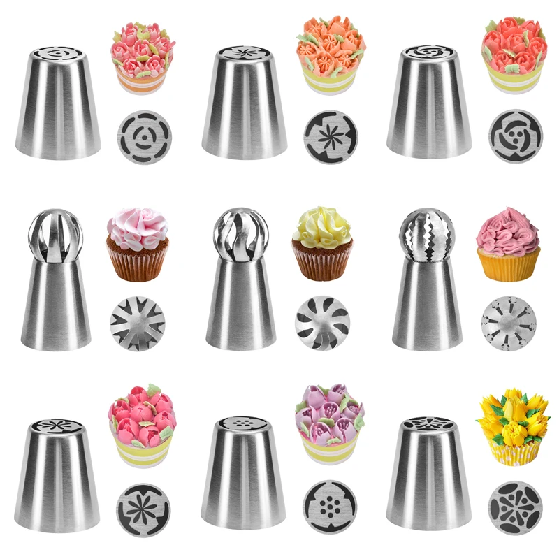 

TTLIFE 1pc Russian Nozzle Icing Piping Tip Food Grade Stainless Steel Pastry Nozzles for Cake Decoration Sugarcraft Cupcake Tool