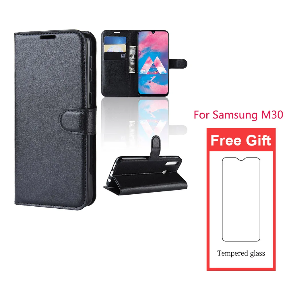 Чехол для телефона SAMSUNG Galaxy M30 M20 M10 откидная задняя крышка из искусственной кожи с