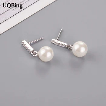

100% 925 Sterling Silver Jewelry Pearl Earrings Pure 925 Silver Earrings Brincos Pendientes de plata