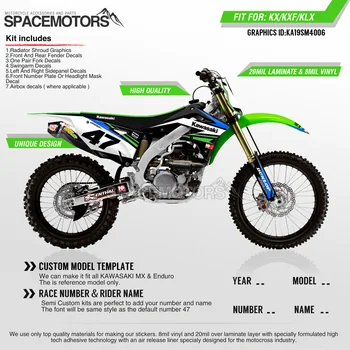 

MotoSpace Customized Team Graphics Backgrounds Decals 3M Custom Stickers For KAWASAKI KX250F 2013 2014 2015 2016 006