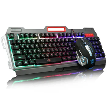 

High Quality Rainbow or Yellow LED Backlight Pro Gaming Keyboard Mouse Combos USB Wired Full Key 3200 dpi Pro Gaming Mouse