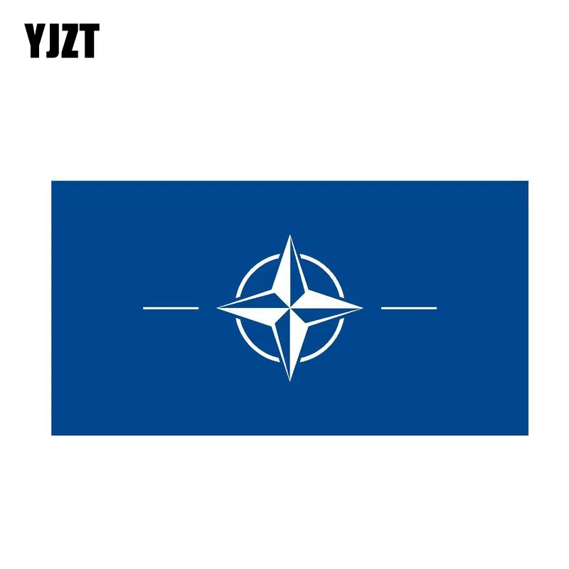

YJZT 16.7CM*8.8CM Personality NATO Flag Decal Funny International Bike Car Sticker PVC 6-0451