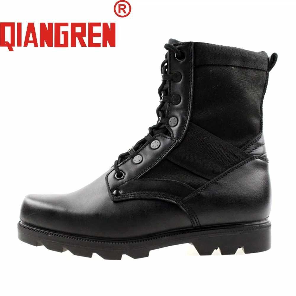 QIANGREN Military Factory Direct Women's Genuine Leather Black Tactical
