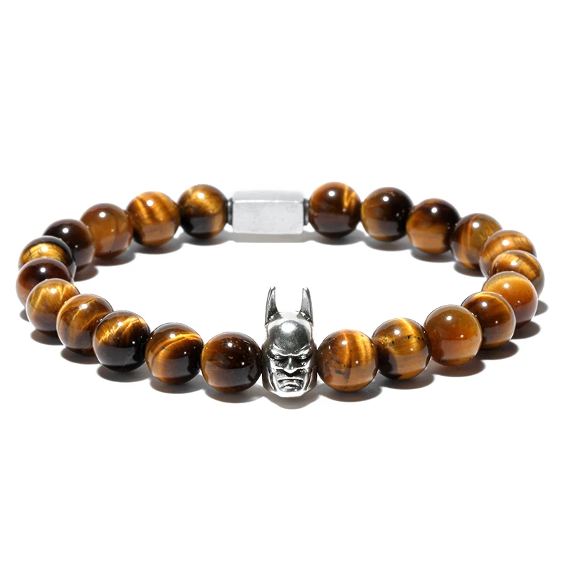 

Mcllroy beads bracelet natural stone skeleton square accessories customized logo elastic men bracelet jewelry pulseira masculina