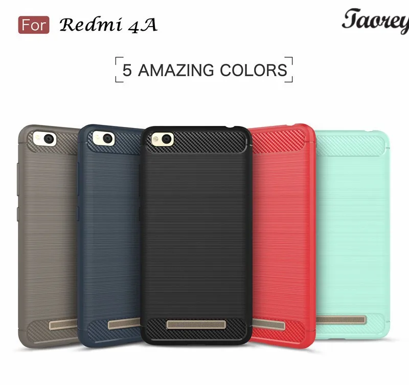 Taorey For Xiaomi Redmi 4A Rugged Armor Carbon Fiber Texture Brushed Soft TPU Case Back Cover For Xiaomi Redmi 4A case (9)