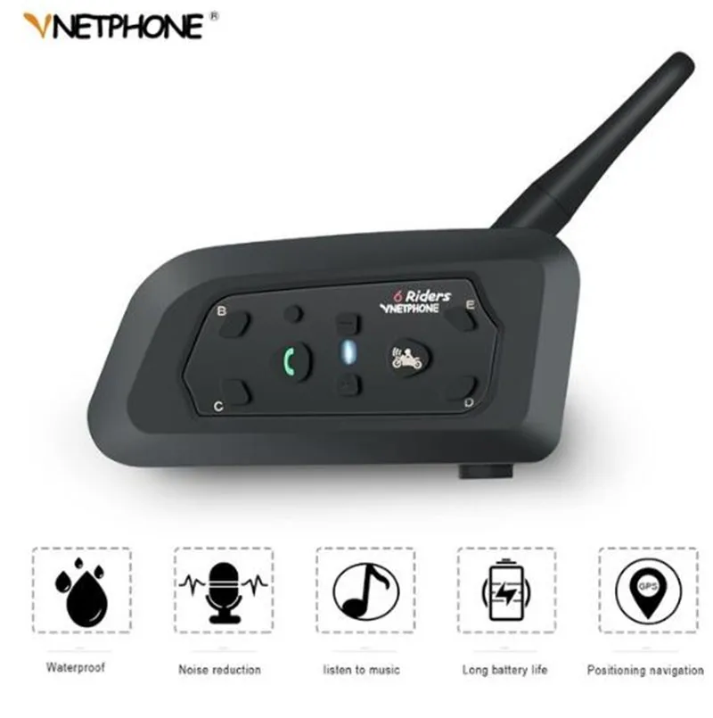 

VNETPHONE Motorcycle Intercom Helmet Headset Motorcycle Rider Waterproof Wireless Bluetooth Intercom Moto Headset Interphone
