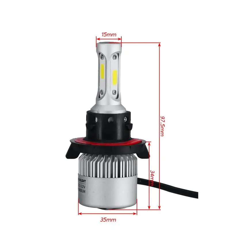 Автомобильные светодиодные фары Oslamp S2 H13 COB 72 Вт 8000 лм 6500K 12 В 24 В|Передние LED-фары