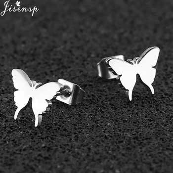 

Jisensp 2019 New Butterfly Earrings Women Gold Cute Animal Stud Earrings Stainless Steel High Quality Jewelry boucle d'oreille