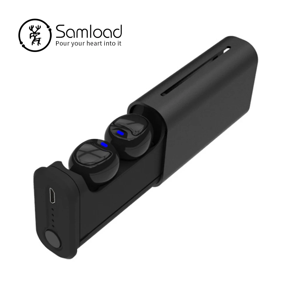 

Samload Bluetooth 5.0 MiNi Earphones Wireless headphones Binaural calls Earpiece with mic Charging Box For Apple iPhone 6 7s 8 X