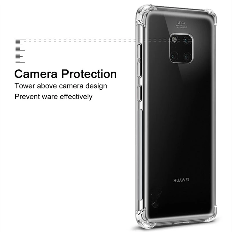 Прозрачный чехол из ТПУ для Huawei P9 P20 Pro Lite Mate 9 10 20 задняя крышка Honor Play 8X MAX Nova 4 3 2s