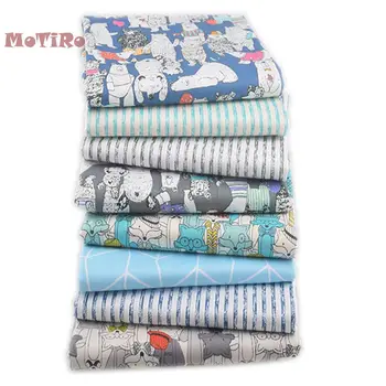 

MoTiRo,8pcs/lot,Twill Cotton Fabric,Mr.Fox & Baby Bear Patchwork Cloth,DIY Sewing Quilting,Fat Quarters Material For Baby&Child