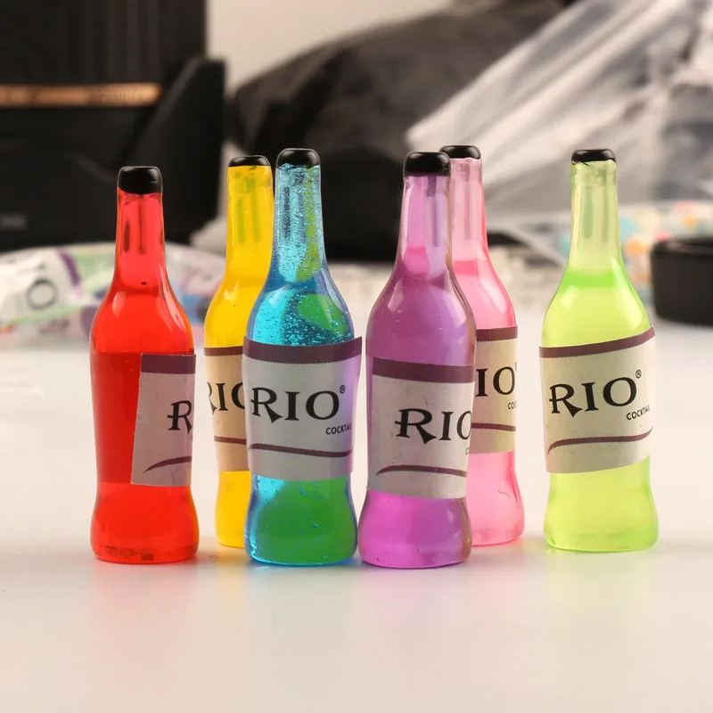 10Pcs Mixed Resin Cocktail Bottle Decoration Crafts Flatback Cabochon Kawaii DIY Embellishments For Scrapbooking Accessories | Дом и сад