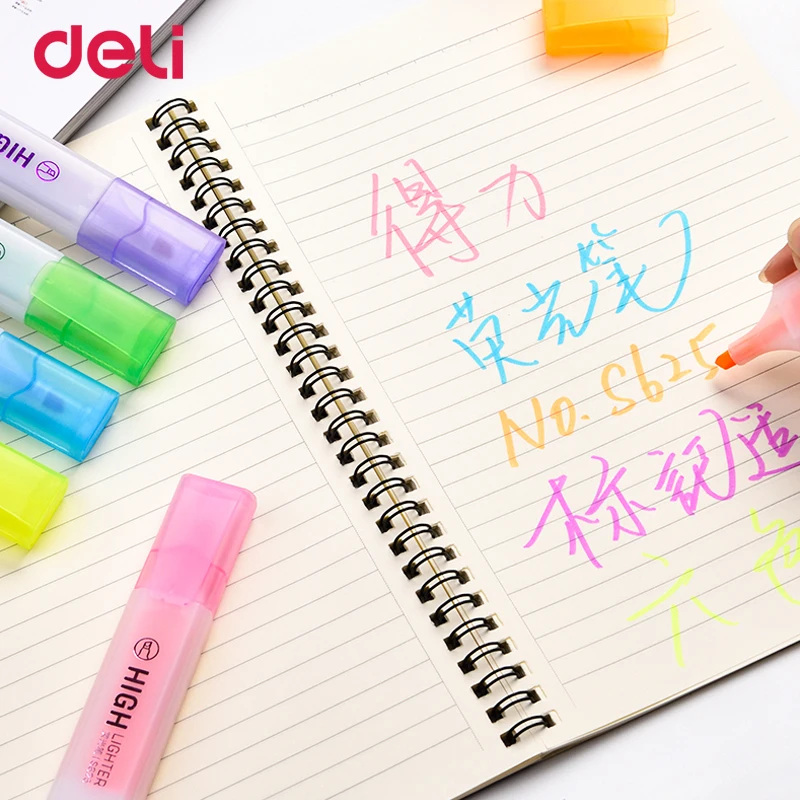 Deli classic 6 шт цветные косые маркерные ручки с невидимыми чернилами для школы, для офисных вывесок, набор ручек