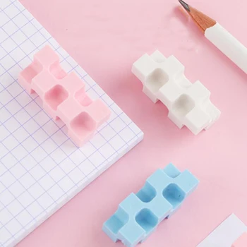

2 Pcs/pack Novelty Candy Color 28 Angles Building Blocks Rubber Pencil Erasers Multi-angle Correction Plastic Eraser Stationery