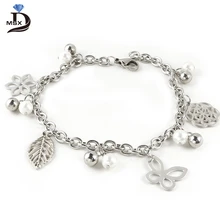 MSX Бабочка Листья стильный тэг браслет из Жемчужной цепи женские красивые ювелирные изделия браслет Прекрасный стиль горячая распродажа женский браслет