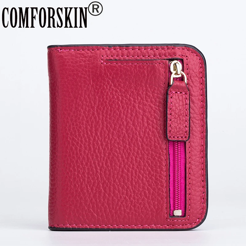 

European and American Simple StyleLuxurious Genuine Leather Coin Purse For Women 4 Color On Sale