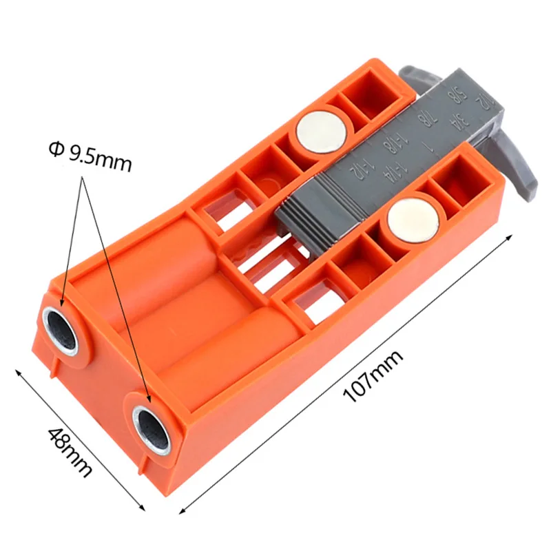 HS инструменты карман отверстие джиг Системы с магнитом 9,5 мм шаг дрель дерева сверло позиционирования ползунок Пластик дюбель джиг инструмент для столярных