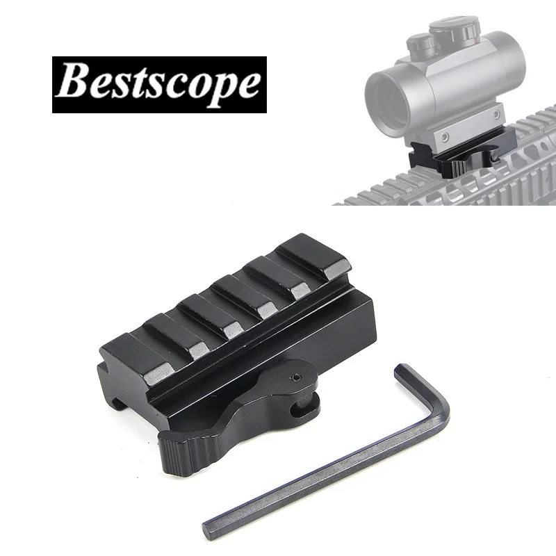 

Airsoft 1/2 inch Mini Riser Block Mount Metal QD 20MM Quick Release Mount Adapter Laser Hunting Scope Accessories Picatinny Rail